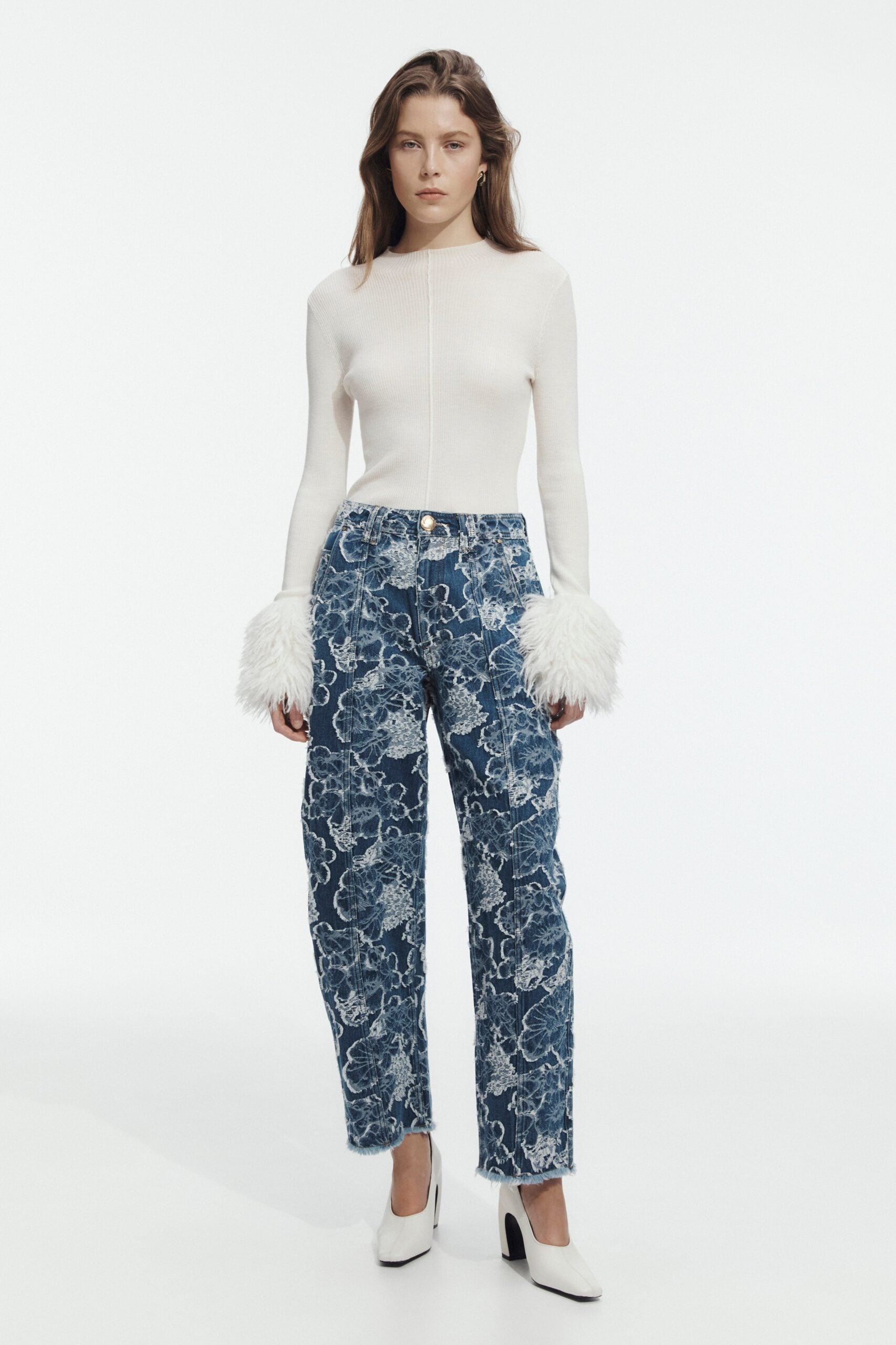 Aje Arlo Jacquard Barrel Jean - Image 1