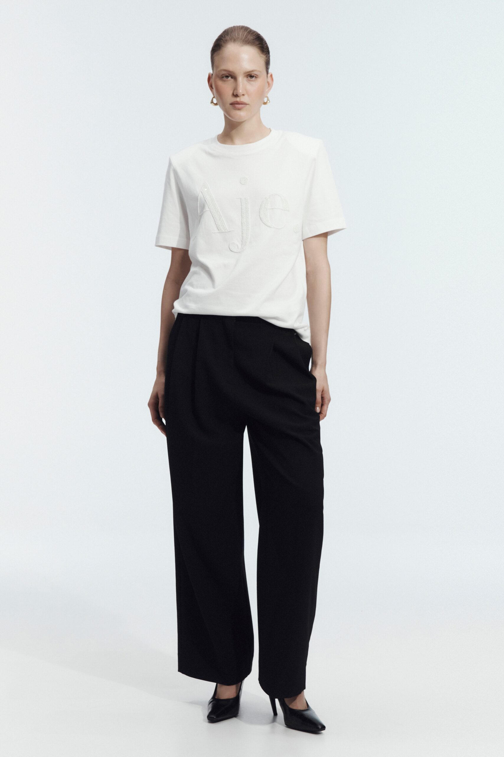 Aje Argelia Embellished Logo Tee - Image 1
