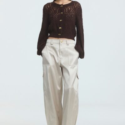 Aje Ardena Satin Cargo Pant - Image 1