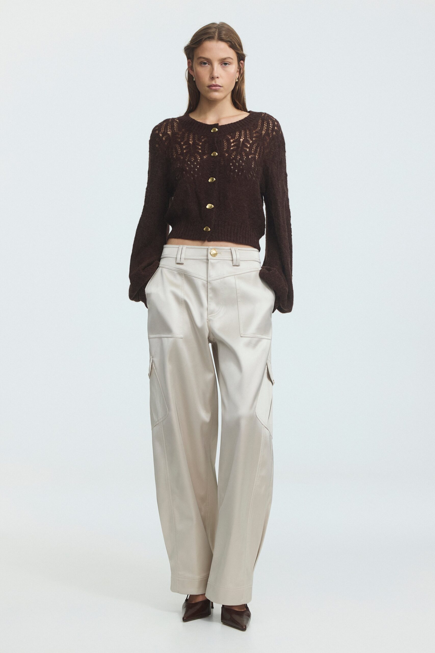 Aje Ardena Satin Cargo Pant - Image 1