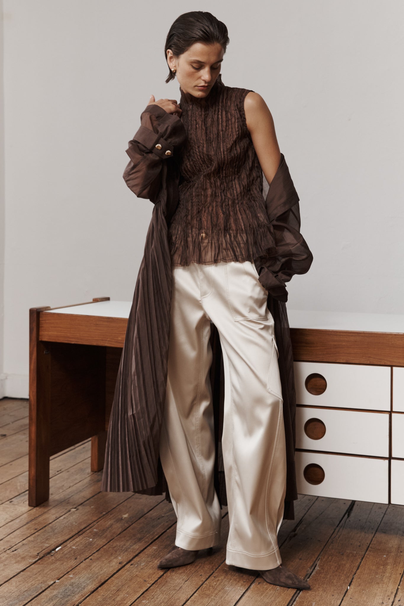 Aje Ardena Satin Cargo Pant - Image 3