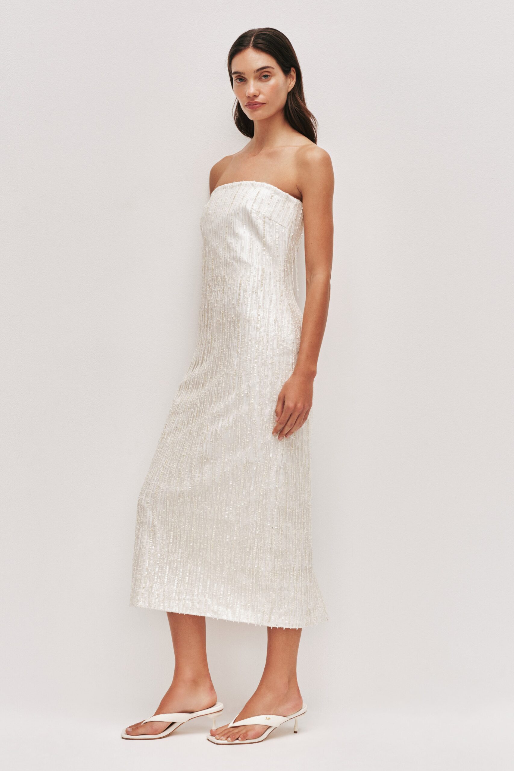 MNAJE300826190239215_3 Aje Amulet Sequin Midi Dress - Image 3
