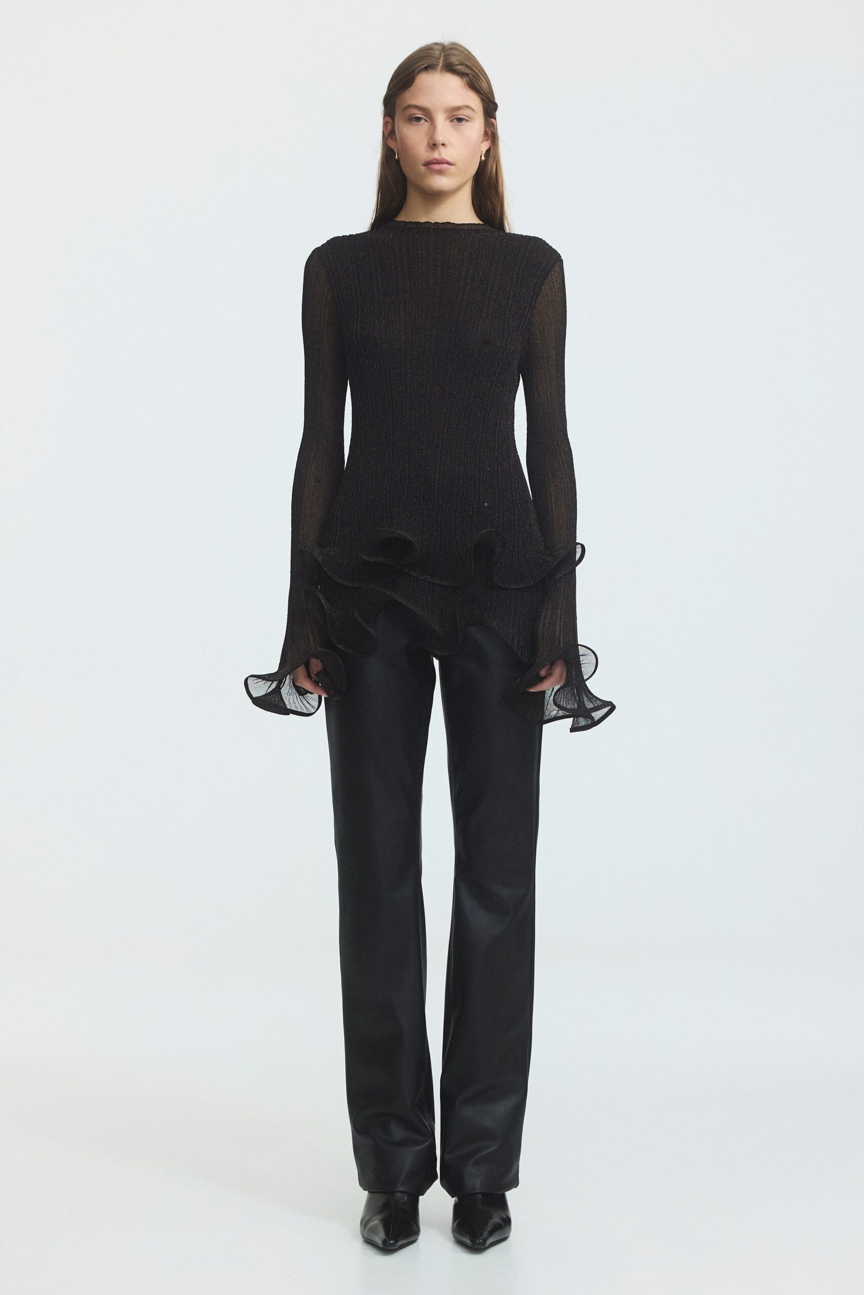 Aje Agata Ruffle Knit Top - Image 1