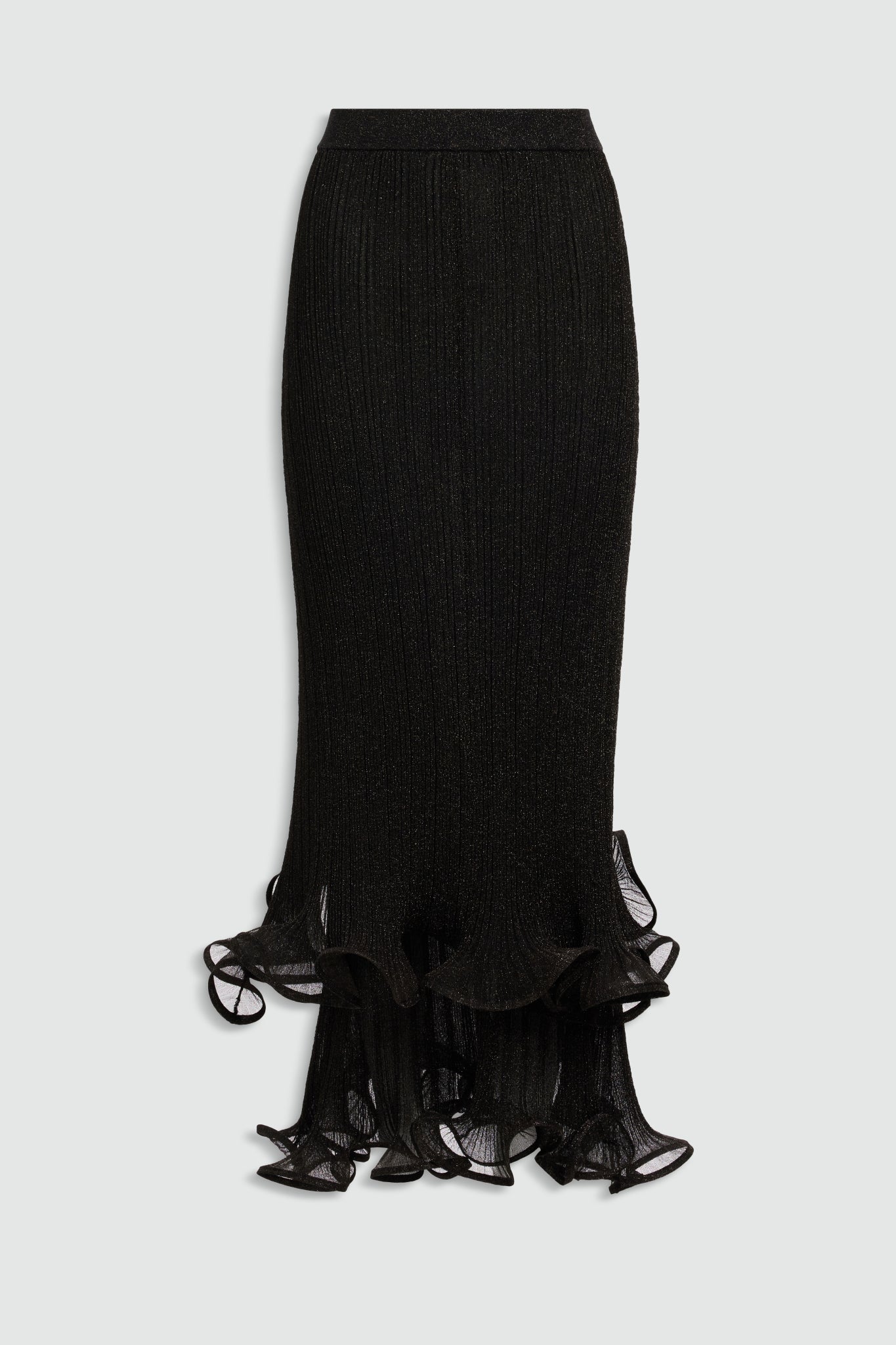 MNAJE300826190239239_2 Aje Agata Ruffle Knit Midi Skirt - Image 2