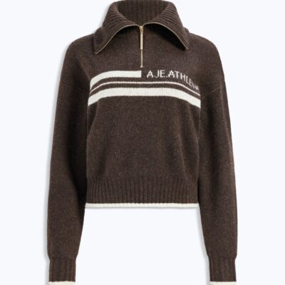 Aje 1/4 Zip Stripe Logo Knit - Image 2
