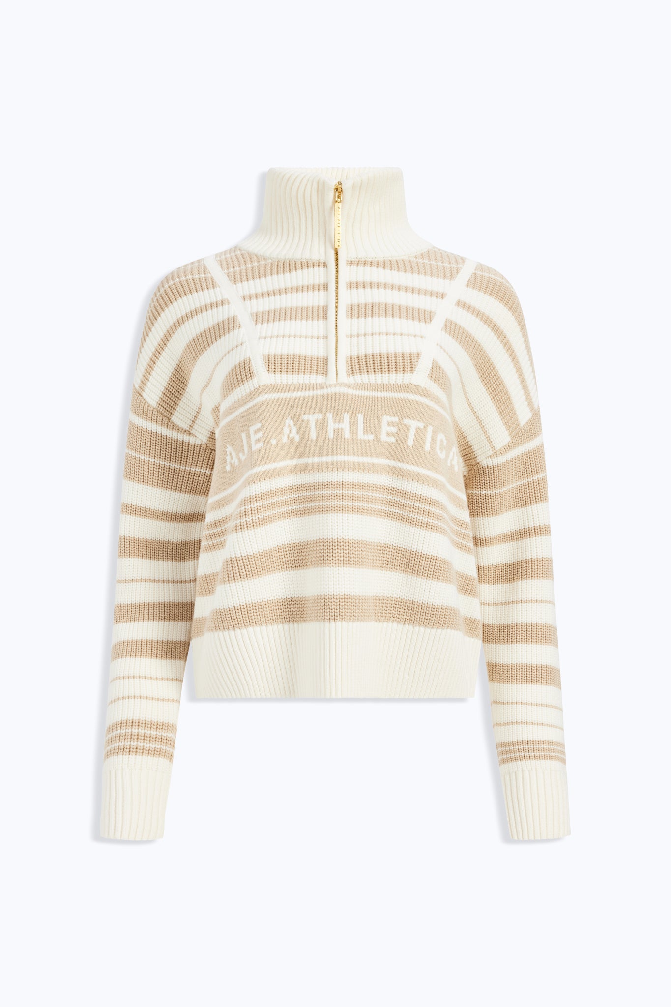 Aje 1/4 Zip Knit Stripe Jumper - Image 2