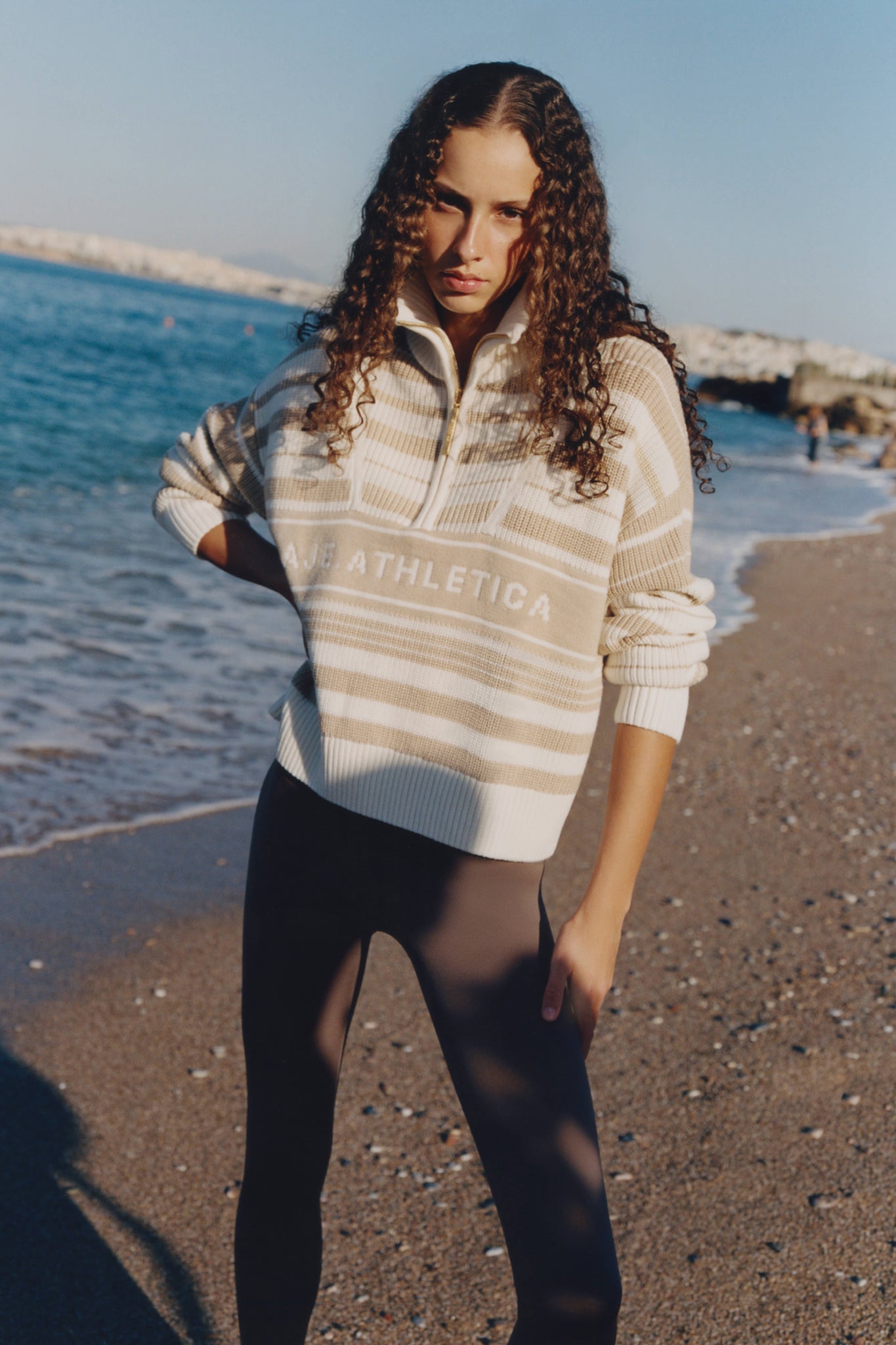Aje 1/4 Zip Knit Stripe Jumper - Image 3