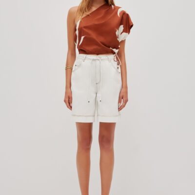 Aje Zella Denim Short - Image 1
