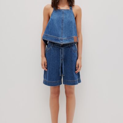 Aje Zella Denim Halter - Image 1