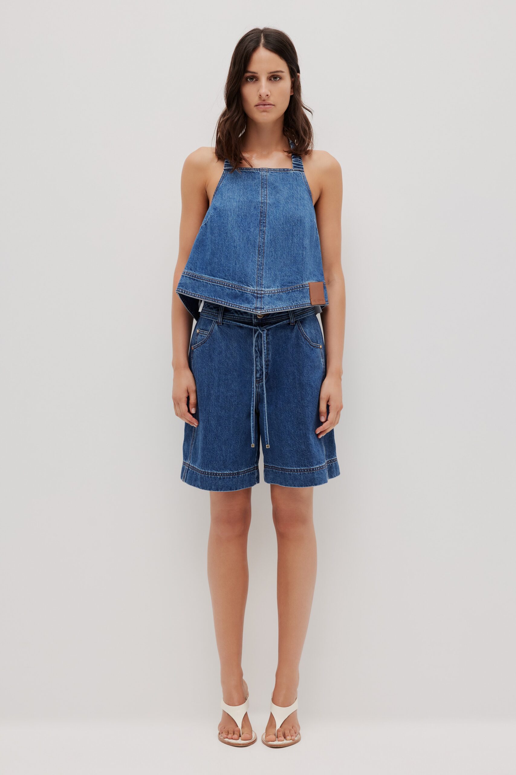 Aje Zella Denim Halter - Image 1