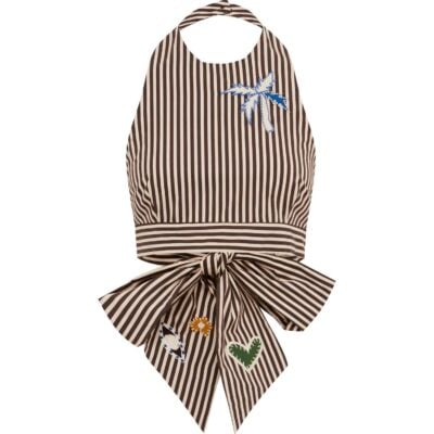Alemais Sirocco Embroidered Halter Top - Image 1