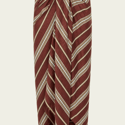 ALC Rhodes Striped Linen Midi Skirt - Image 1