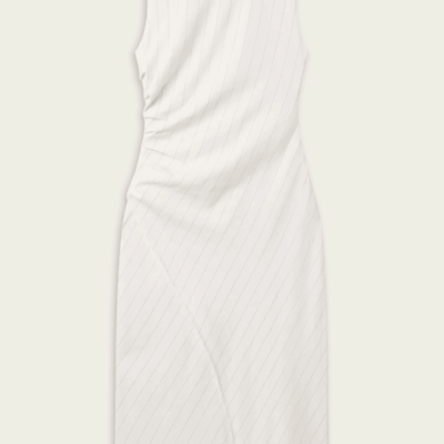 ALC Caroline Linen Pinstripe Midi Dress - Image 1