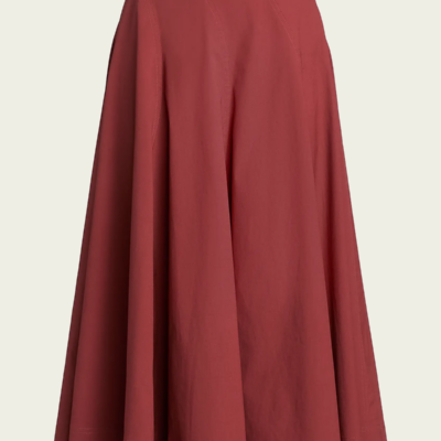 ALC Gemma Stretch Cotton Midi Skirt - Image 1