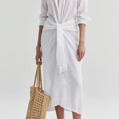 ALC Mila Linen Midi Shirtdress - Image 2
