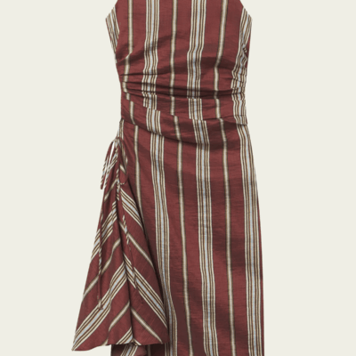 ALC Naomi Striped Linen Midi Dress - Image 1