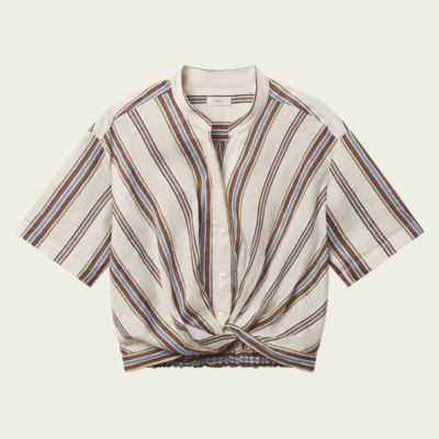 ALC Leonore Short Sleeve Striped Linen Shirt - Image 1