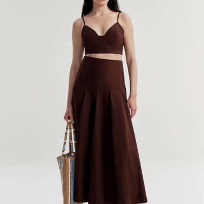 A.L.C. Tali Stretch Cotton Midi Skirt - Image 1