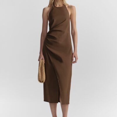A.L.C. Sylvie Linen Midi Halter Dress - Image 1
