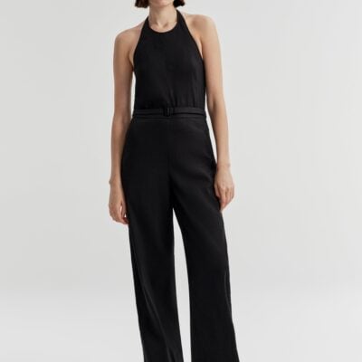 A.L.C. Sylvie Linen Halter Jumpsuit - Image 1