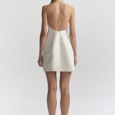 A.L.C. Sophia Satin Halter Mini Dress - Image 2