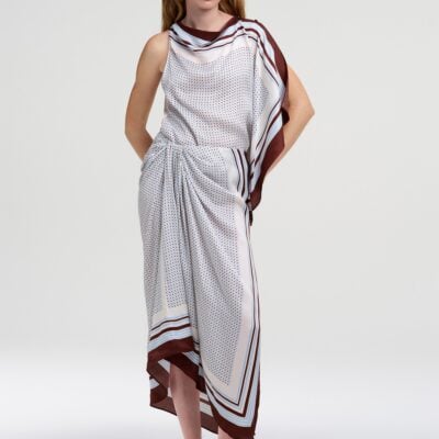A.L.C. Reign Scarf Print Midi Skirt - Image 1