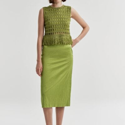 A.L.C. Phoebe Satin Midi Skirt - Image 1