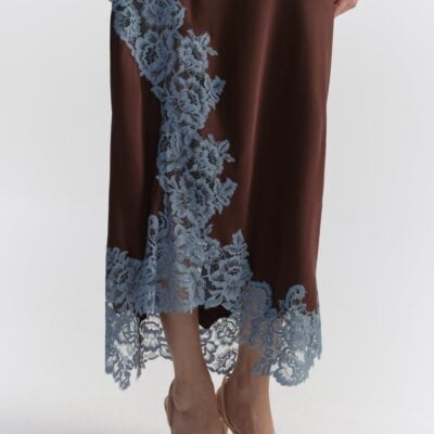 A.L.C. Olivia Satin and Lace Midi Skirt - Image 2