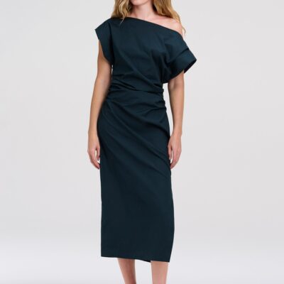 A.L.C. Nara Stretch Cotton Off Shoulder Midi Dress - Image 1