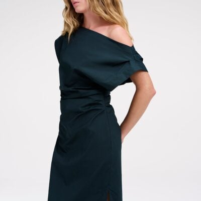 A.L.C. Nara Stretch Cotton Off Shoulder Midi Dress - Image 2