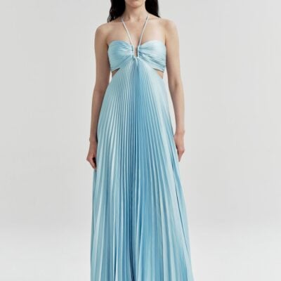 A.L.C. Moira Satin Pleated Maxi Dress - Image 1