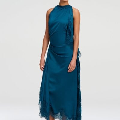 A.L.C. Miriam Satin and Lace Maxi Dress - Image 1