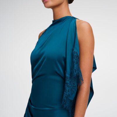 A.L.C. Miriam Satin and Lace Maxi Dress - Image 2