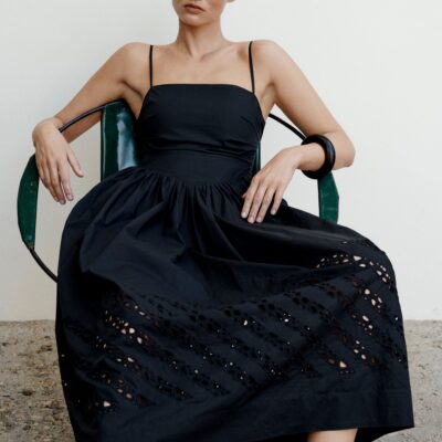 A.L.C. Mika Embroidered Cotton Midi Dress - Image 1