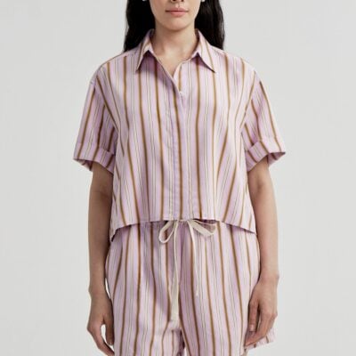 A.L.C. Mel Short Sleeve Striped Shirt - Image 1