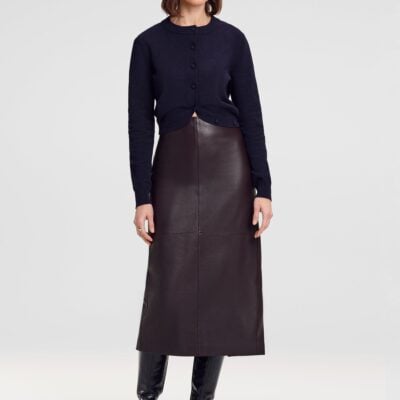 A.L.C. Marta Leather Midi Skirt - Image 2