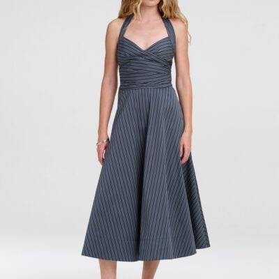 A.L.C. Magnolia Striped Cotton Midi Dress - Image 1