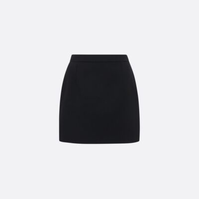 Alessandra Rich Wool Crêpe Mini Skirt - Image 1