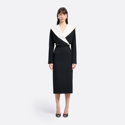 Alessandra Rich Wool Crêpe Cropped Double Breasted Jacket - Image 2
