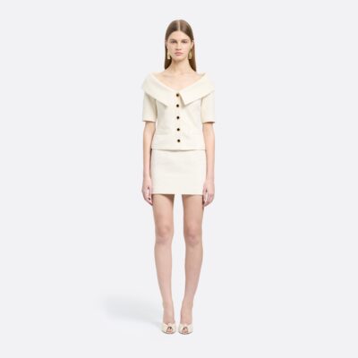 Alessandra Rich Tweed Bouclé Mini Skirt - Image 2