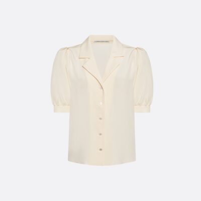 Alessandra Rich Silk Short Sleeve Blouse - Image 1