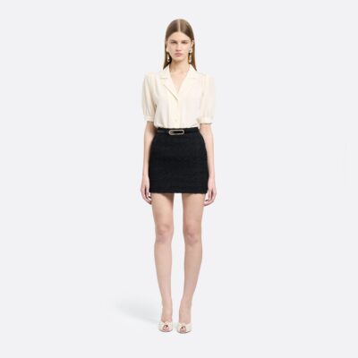 Alessandra Rich Silk Short Sleeve Blouse - Image 2
