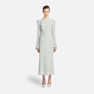 Alessandra Rich Silk Open Back Midi Dress - Image 2