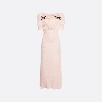 Alessandra Rich Silk Jacquard Dress With Square Neckline - Image 1