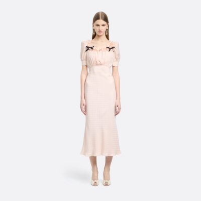 Alessandra Rich Silk Jacquard Dress With Square Neckline - Image 2