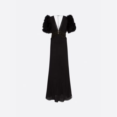 Alessandra Rich Silk Georgette Slip Evening Dress - Image 1