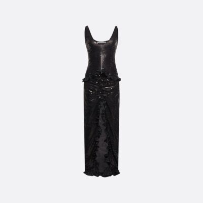 Alessandra Rich Sequin-embroidered Silk Evening Dress - Image 1