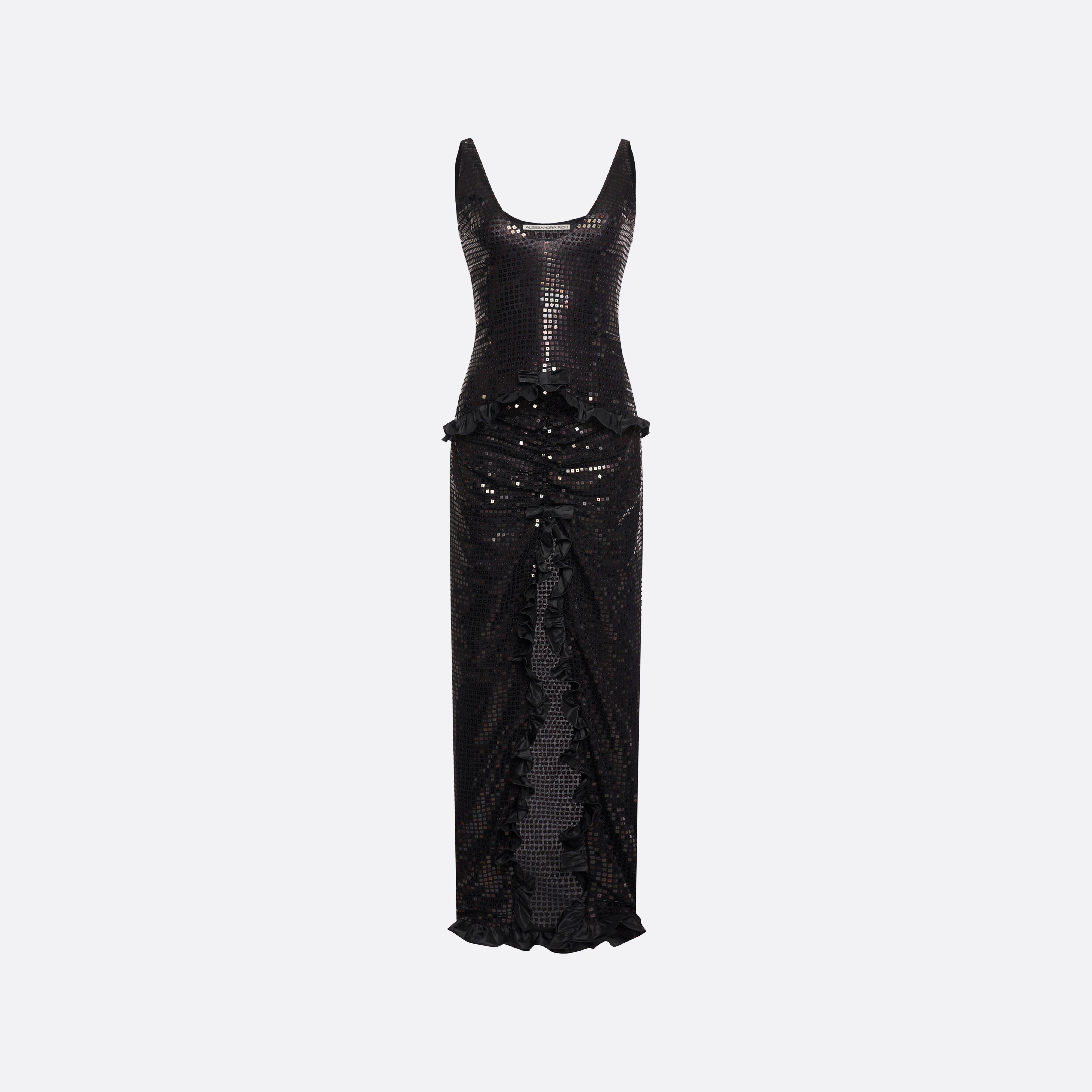 Alessandra Rich Sequin-embroidered Silk Evening Dress