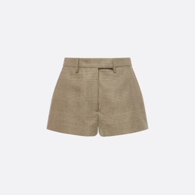 Alessandra Rich Prince OF Wales Wool Shorts - Image 1