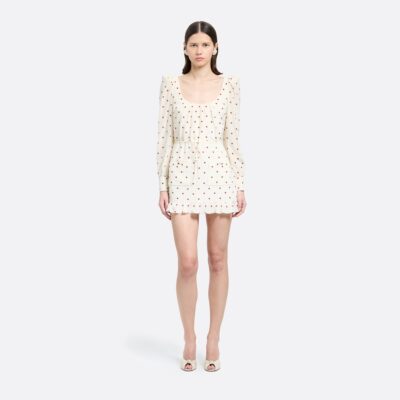 Alessandra Rich Polka-dot Silk Mini Dress With Scooped Neckline - Image 2